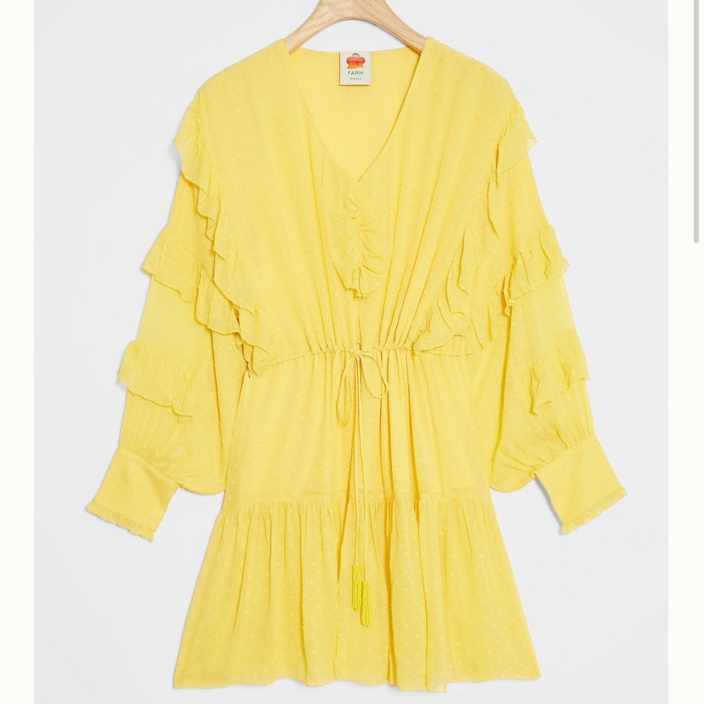 Farm rio canarias ruffled mini dress